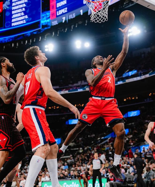 伦纳德28分率快船大胜公牛，马瑟琳26分助四连胜